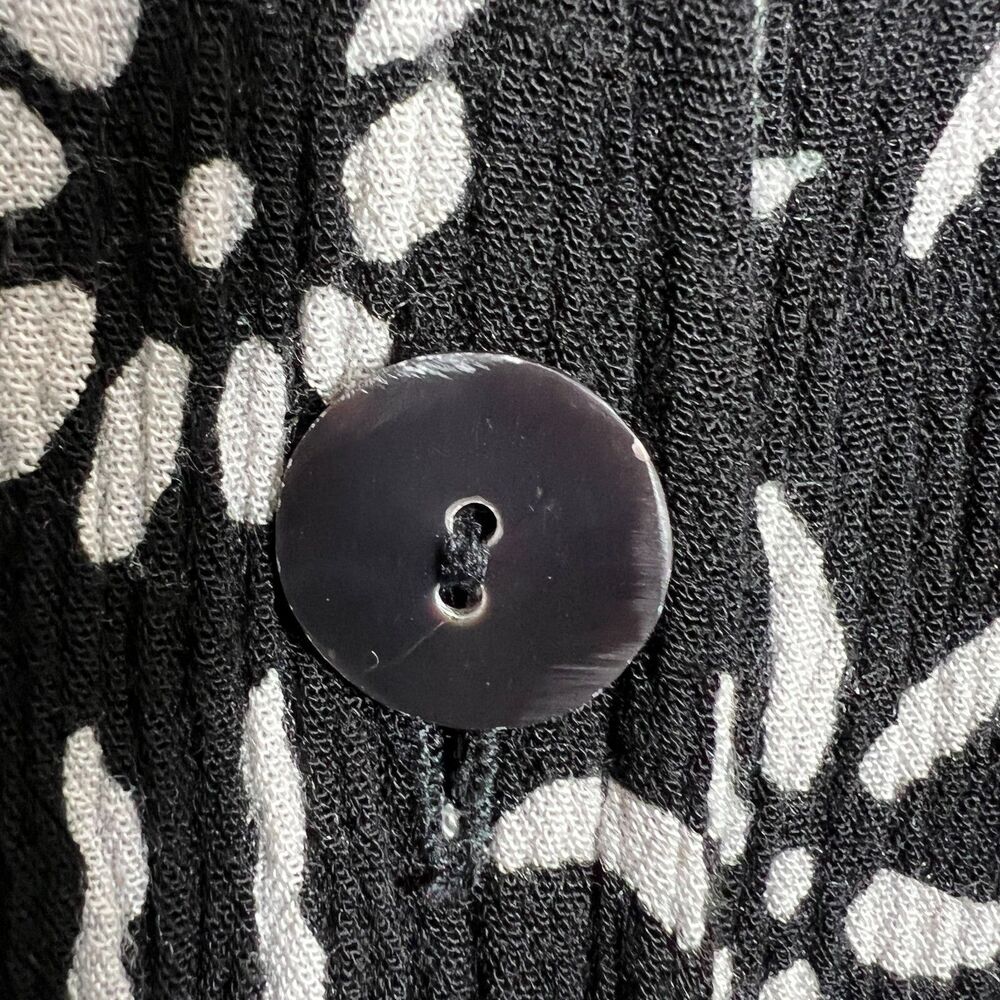 Buster N Bogi Dress 0X Black White Batik Button Front Sleeveless Flowy Floral - Picture 8 of 15